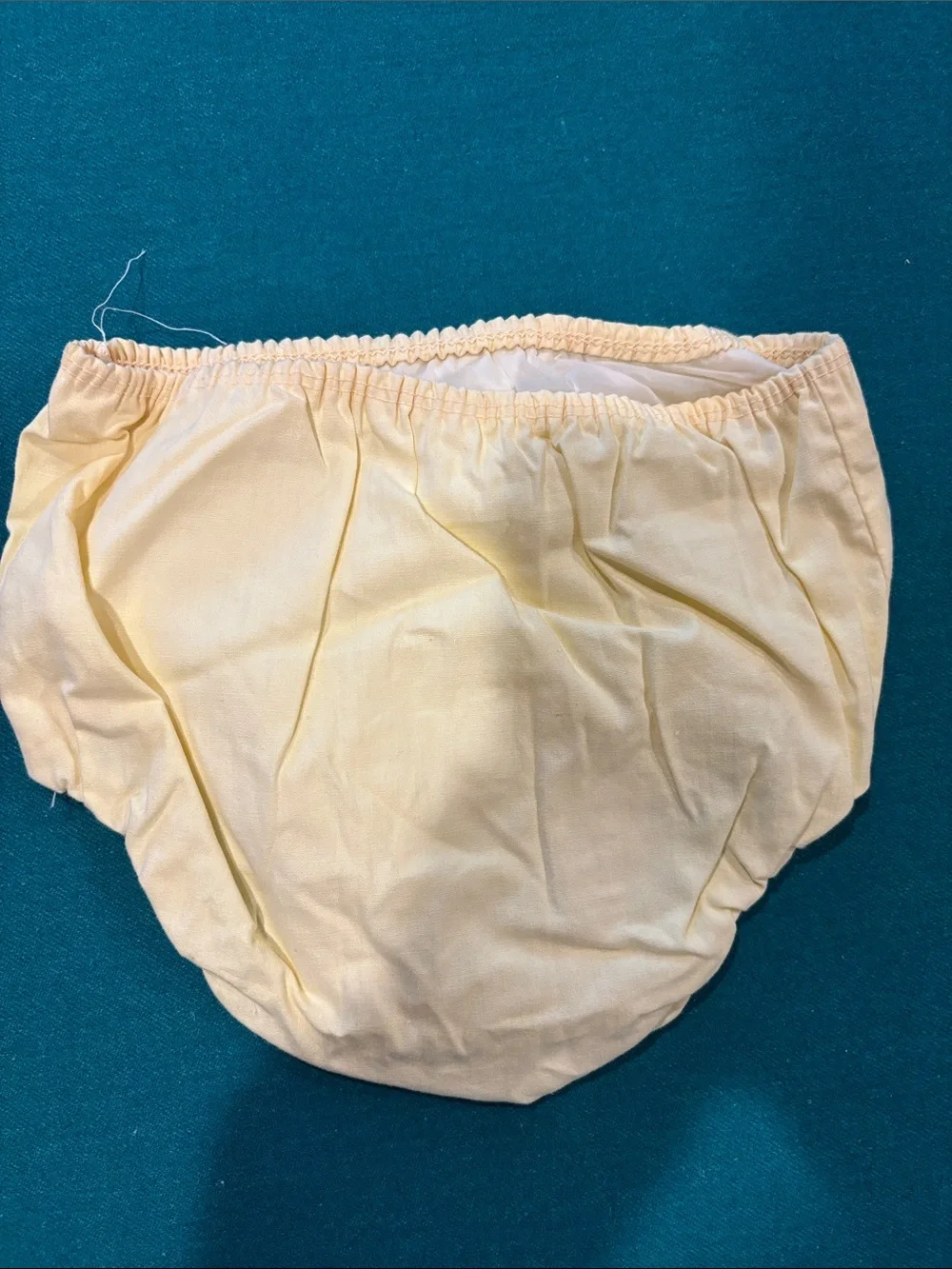 Penney’s Size 0 Vintage 2 Piece Cream and Pale Yellow Baby Shirt Diaper Cover